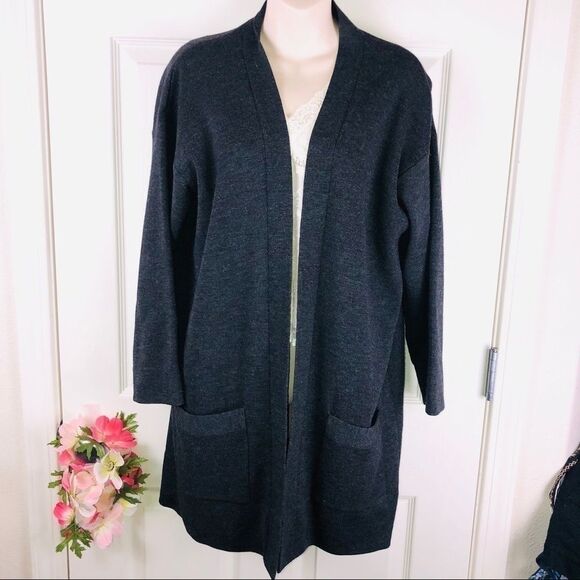 Andrea Jovine wool open front cardigan sweater medium - Picture 1 of 6